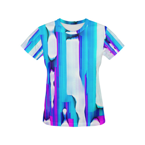 Blue watercolors All Over Print T-Shirt for Women (USA Size) (Model T40)