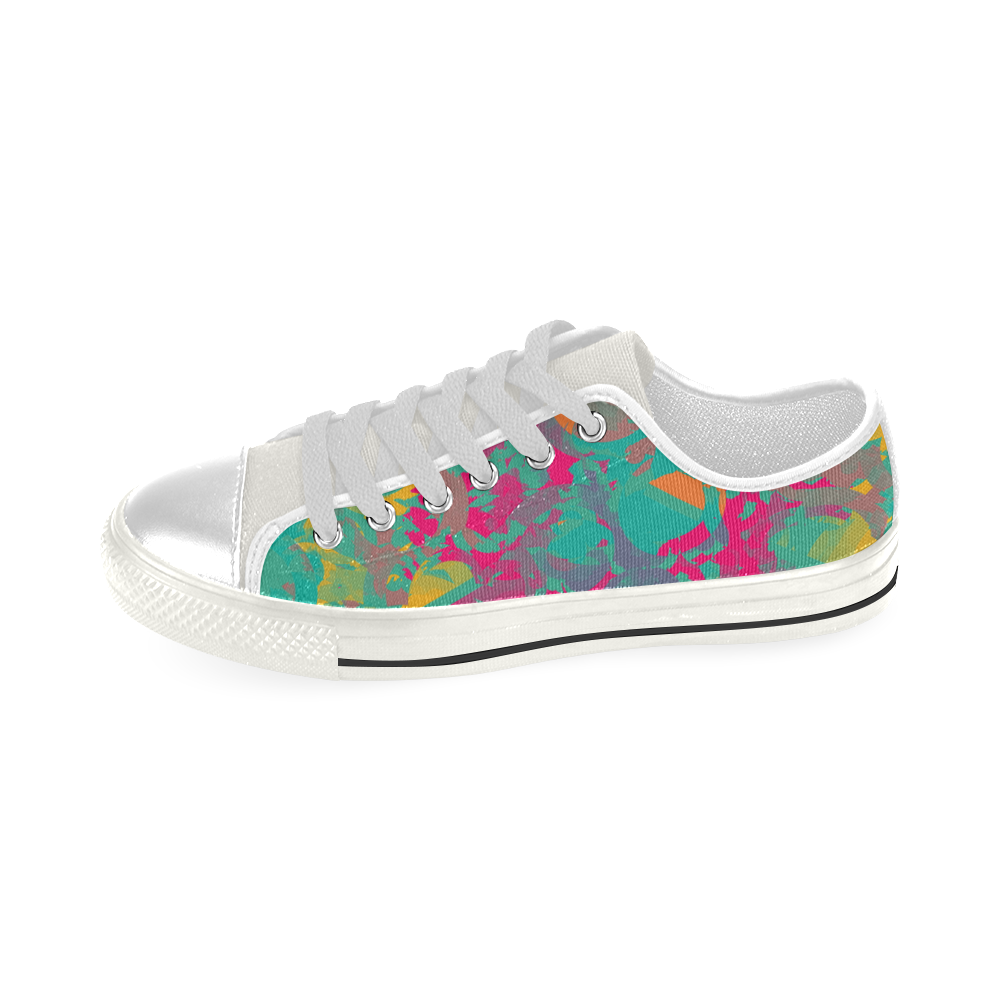 Fading circles Low Top Canvas Shoes for Kid (Model 018)