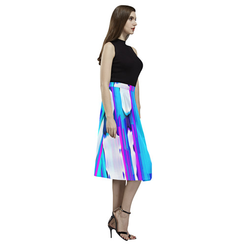 Blue watercolors Aoede Crepe Skirt (Model D16)