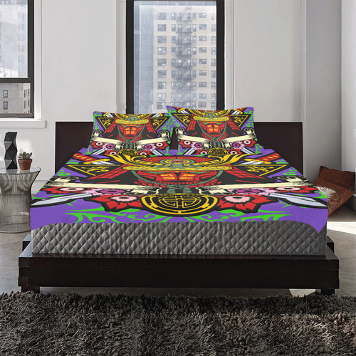 Samurai Modern Purple 3-Piece Bedding Set