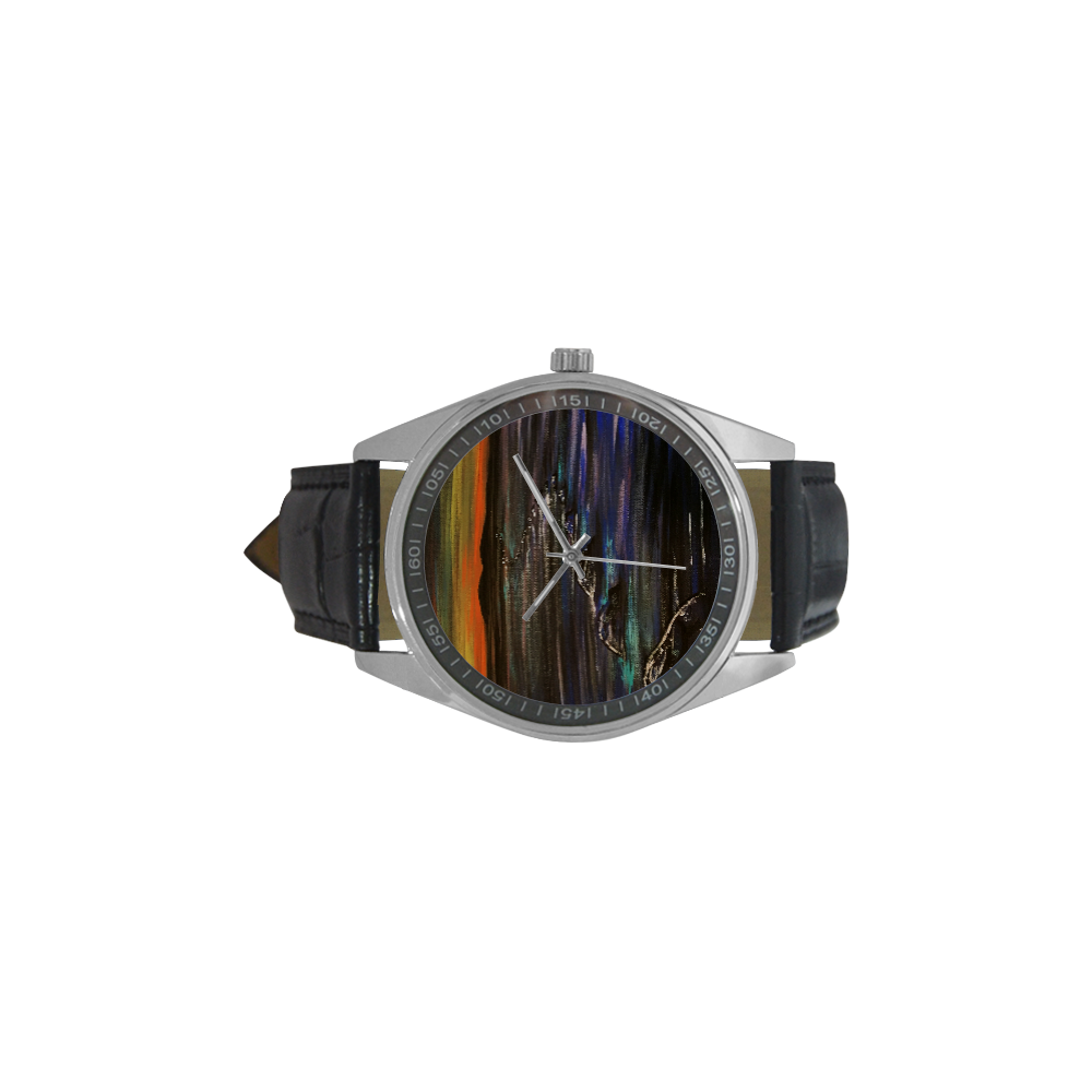 Night Walk Men's Casual Leather Strap Watch(Model 211)