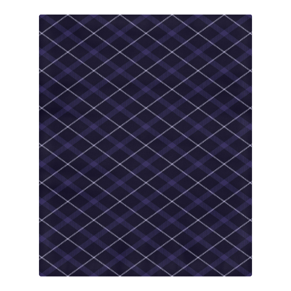 royal blue plaid / tartan with pale lavender diagonal accent 3-Piece Bedding Set