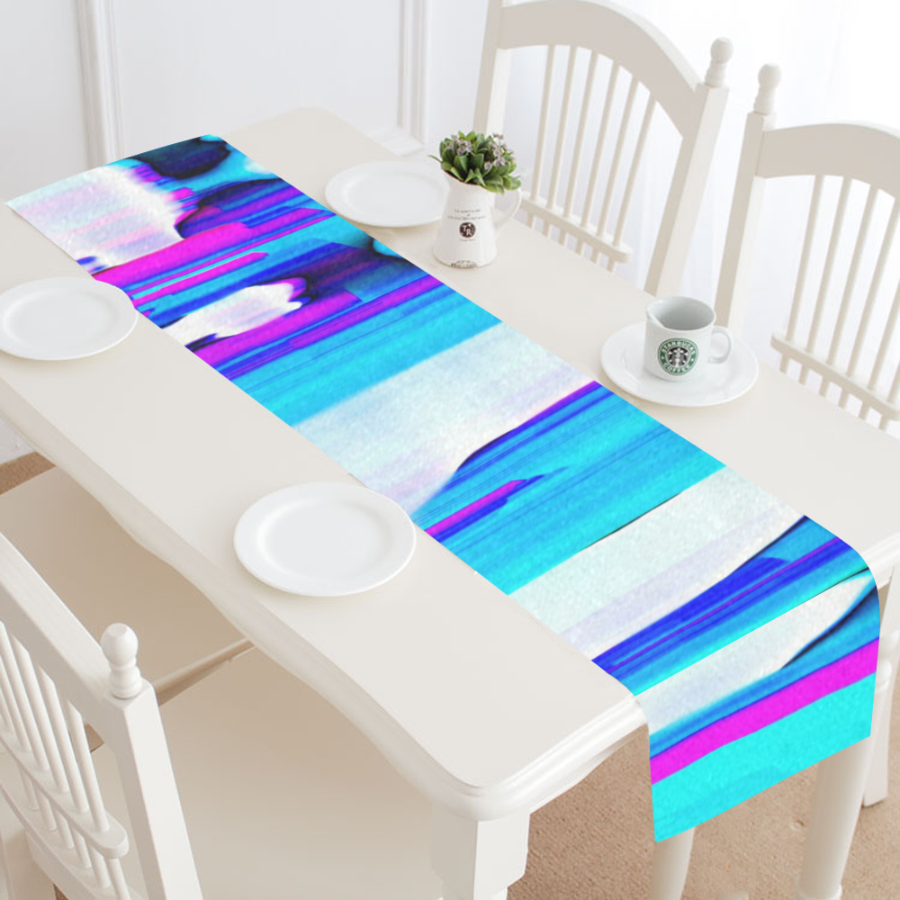 Blue watercolors Table Runner 16x72 inch
