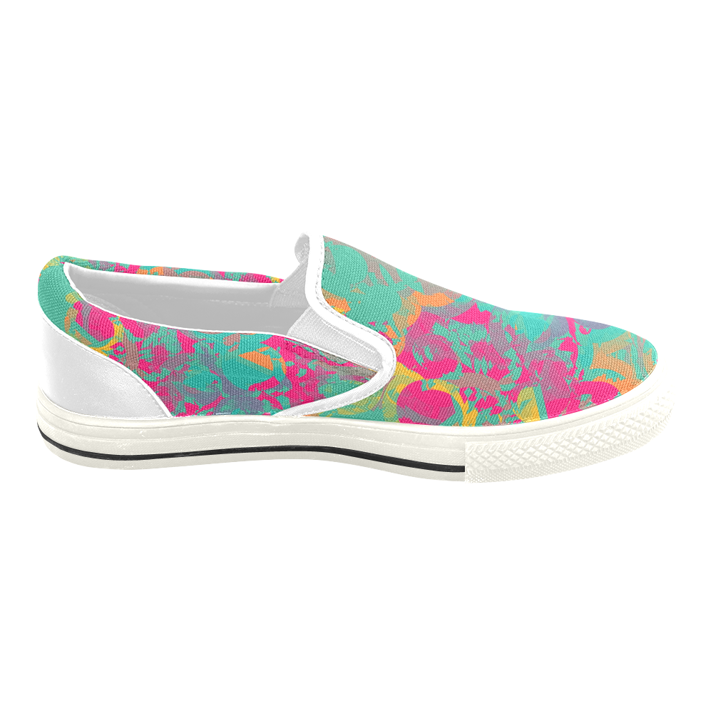 Fading circles Slip-on Canvas Shoes for Kid (Model 019)