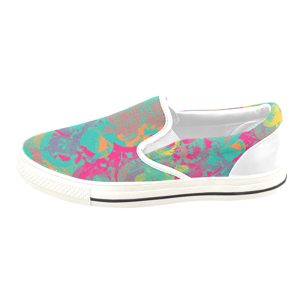 Fading circles Slip-on Canvas Shoes for Kid (Model 019)