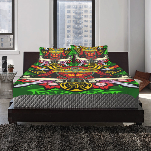 Samurai Modern Green 3-Piece Bedding Set