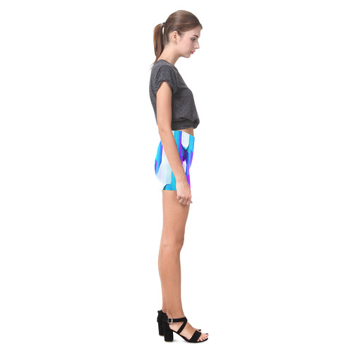 Blue watercolors Briseis Skinny Shorts (Model L04)