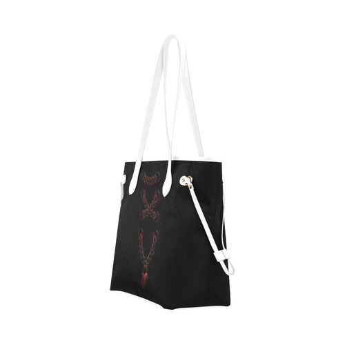 Chain Lock Lacing Love Heart s Clover Canvas Tote Bag (Model 1661)