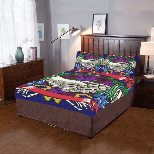 Otherside Modern Blue 3-Piece Bedding Set