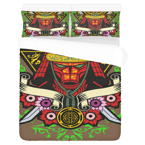 Samurai Modern Brown 3-Piece Bedding Set