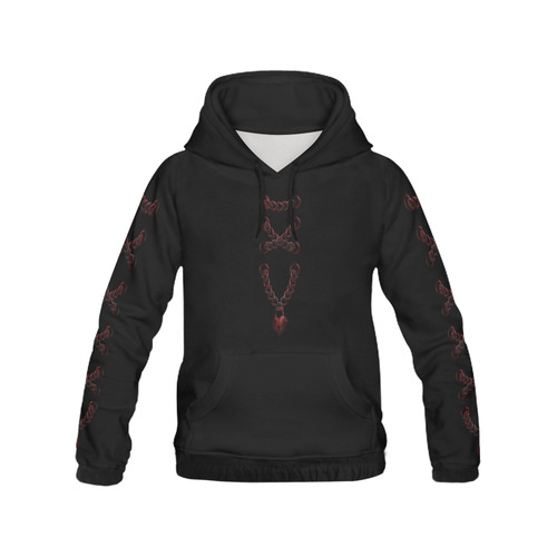 Chain Lock Multi Lacing Love Heart s All Over Print Hoodie for Men (USA Size) (Model H13)