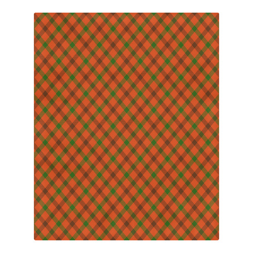 Tami Plaid / Tartan orange, brown and green 3-Piece Bedding Set