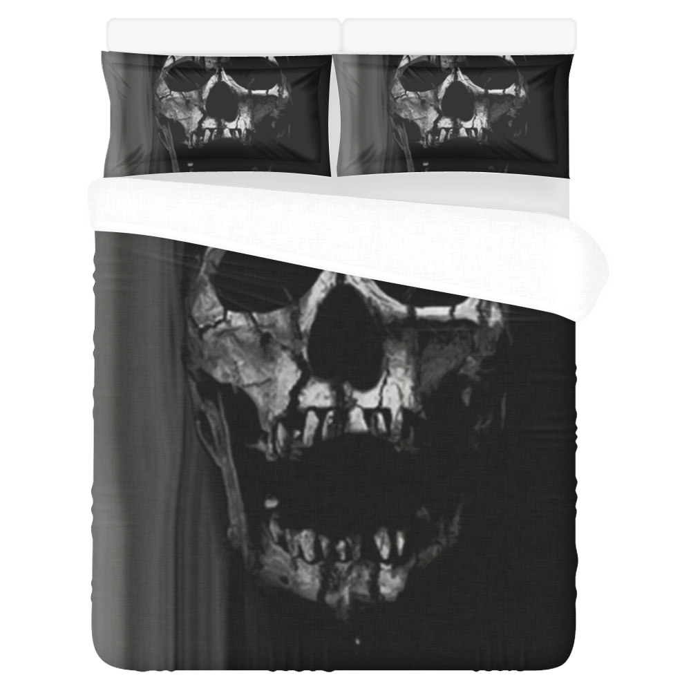 Black and grey nightmare 3-Piece Bedding Set