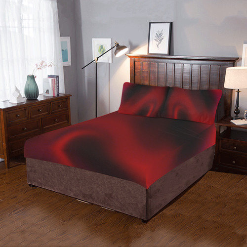 Crimson folds 3-Piece Bedding Set
