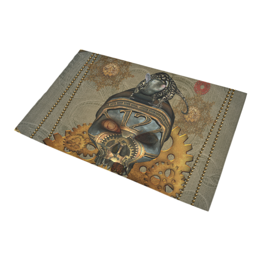 Awesome steampunk skull Bath Rug 20''x 32''