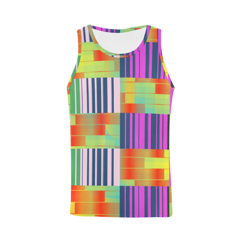 Vertical and horizontal stripes All Over Print Tank Top for Men (Model T43)