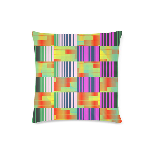 Vertical and horizontal stripes Custom Zippered Pillow Case 16"x16"(Twin Sides)