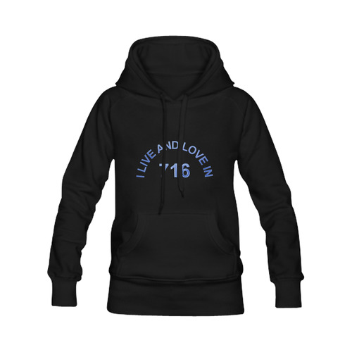 I LIVE AND LOVE IN 716 on Black Men's Classic Hoodies (Model H10)