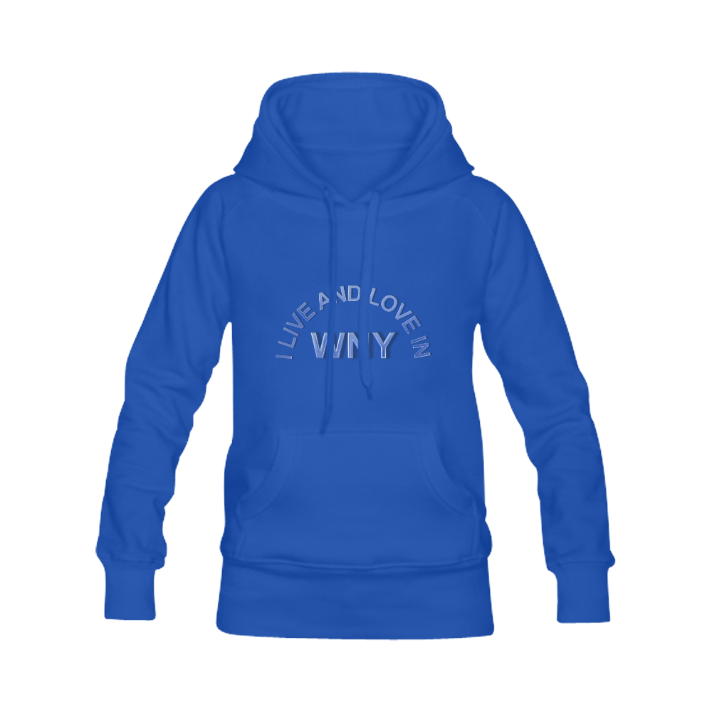 I LIVE AND LOVE IN WNY on Blue Men's Classic Hoodies (Model H10)