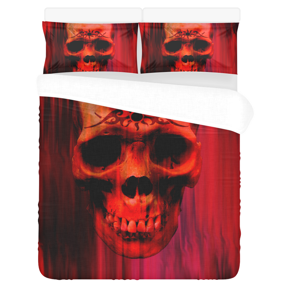 Red tribal skull 3-Piece Bedding Set