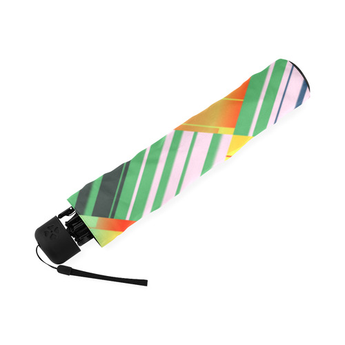 Vertical and horizontal stripes Foldable Umbrella (Model U01)