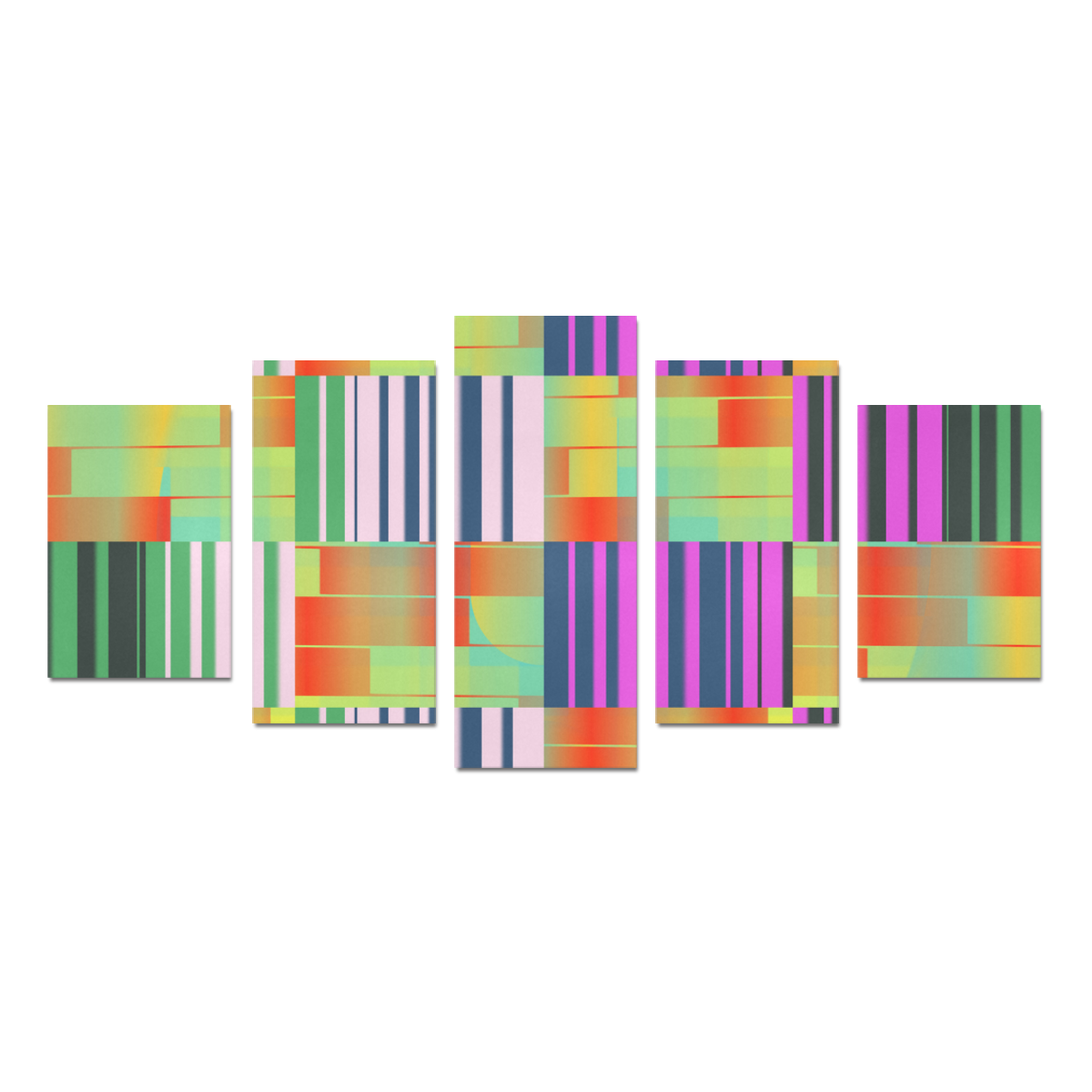 Vertical and horizontal stripes Canvas Print Sets D (No Frame)