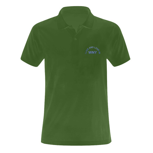 I LIVE AND LOVE IN WNY on Green Men's Polo Shirt (Model T24)