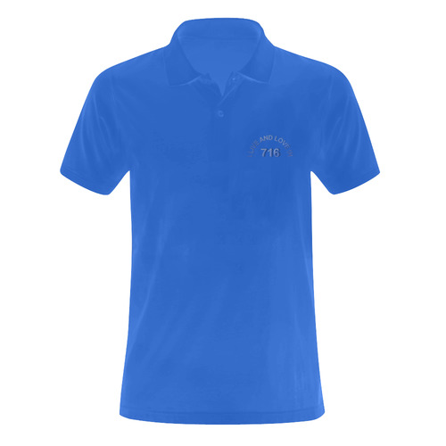 I LIVE AND LOVE IN 716 on Royal Blue Men's Polo Shirt (Model T24)
