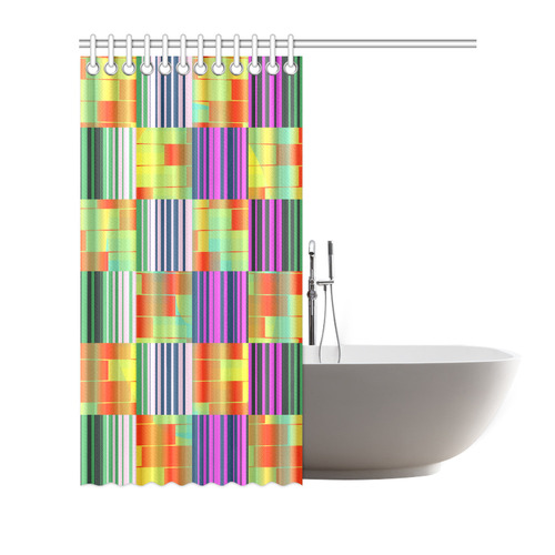 Vertical and horizontal stripes Shower Curtain 72"x72"