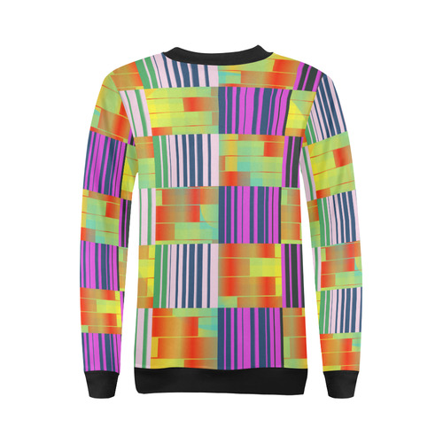 Vertical and horizontal stripes All Over Print Crewneck Sweatshirt for Women (Model H18)