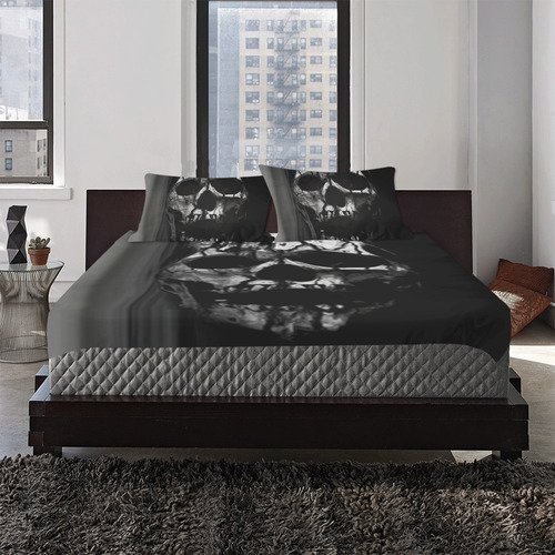 Black and grey nightmare 3-Piece Bedding Set
