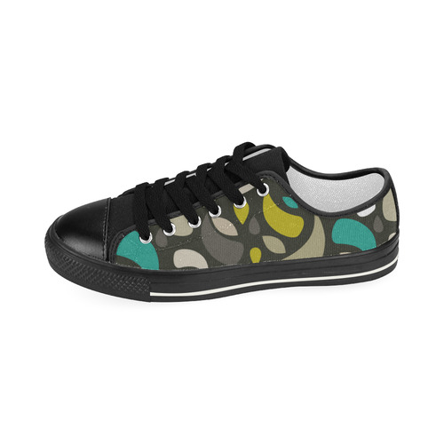 Leaves And Geometric Shapes Women's Classic Canvas Shoes (Model 018)