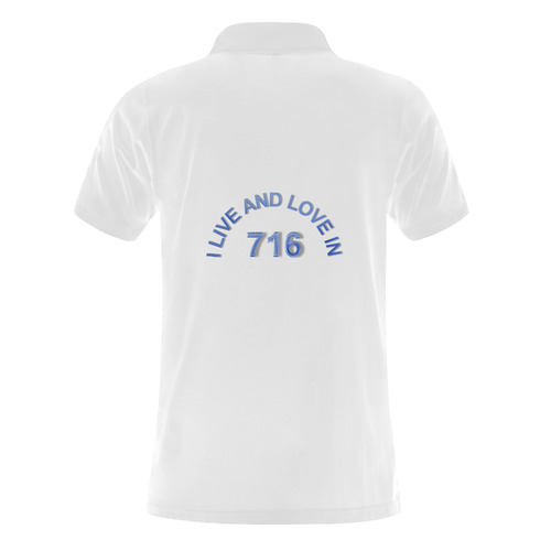 I LIVE AND LOVE IN 716 on White Men's Polo Shirt (Model T24)