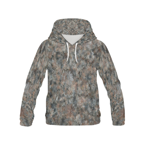Gray and Pink Granite All Over Print Hoodie for Men (USA Size) (Model H13)