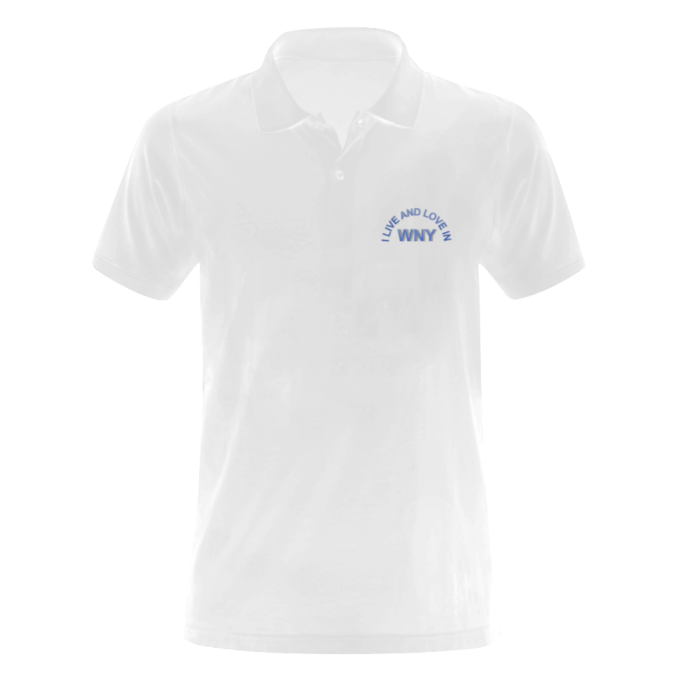 I LIVE AND LOVE IN WNY on White Men's Polo Shirt (Model T24)