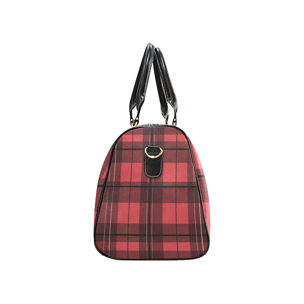 red-plaid New Waterproof Travel Bag/Large (Model 1639)