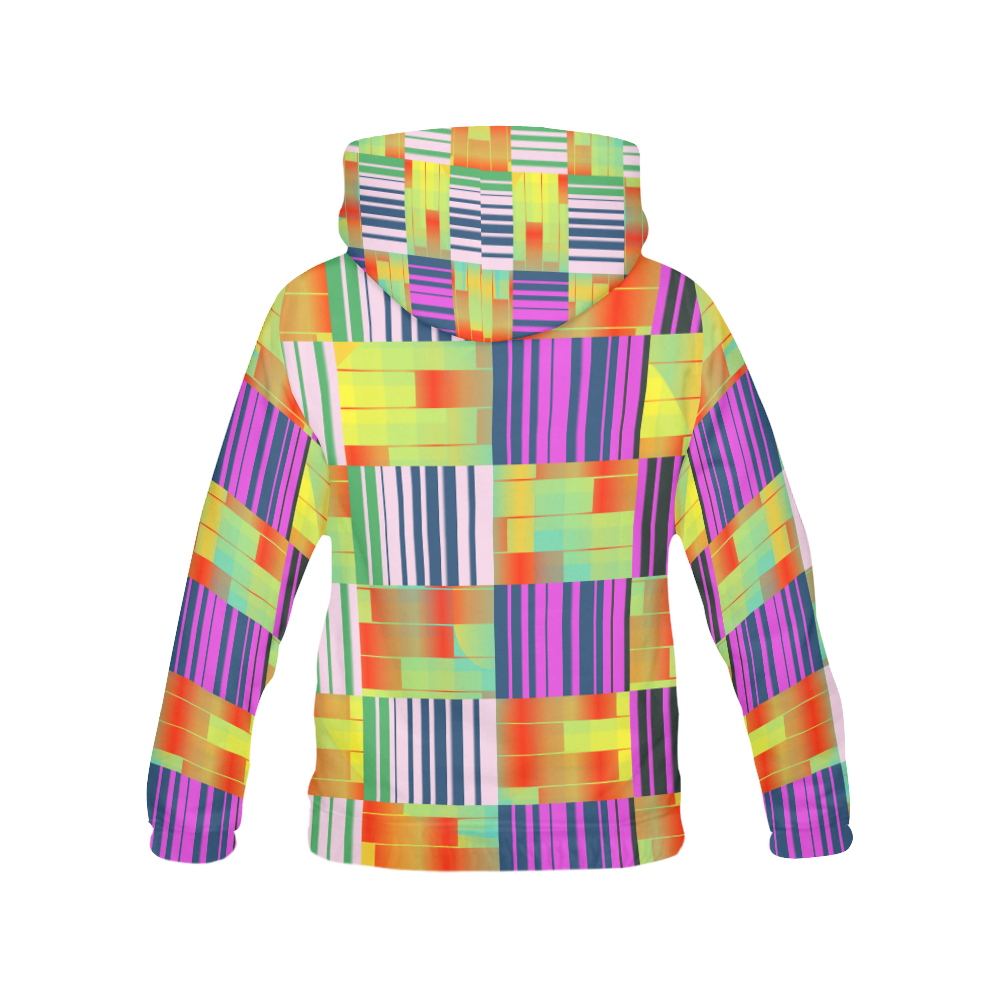 Vertical and horizontal stripes All Over Print Hoodie for Women (USA Size) (Model H13)