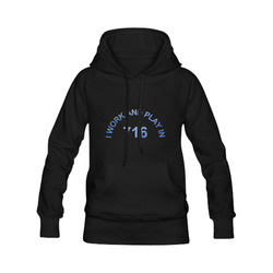 I WORK AND PLAY  IN 716 on Black Men's Classic Hoodie (Remake) (Model H10)