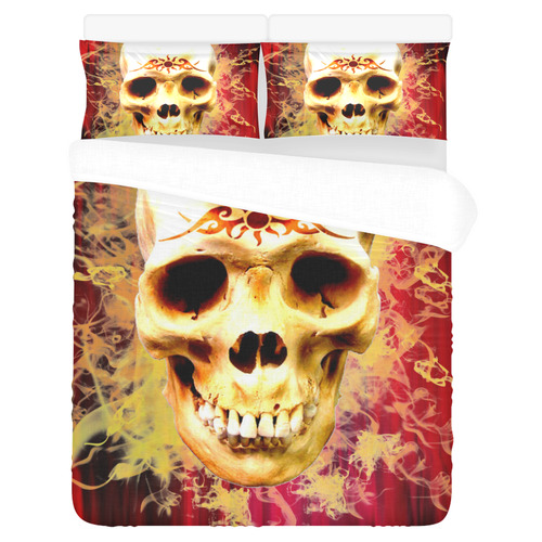 Fire tribal skull 3-Piece Bedding Set