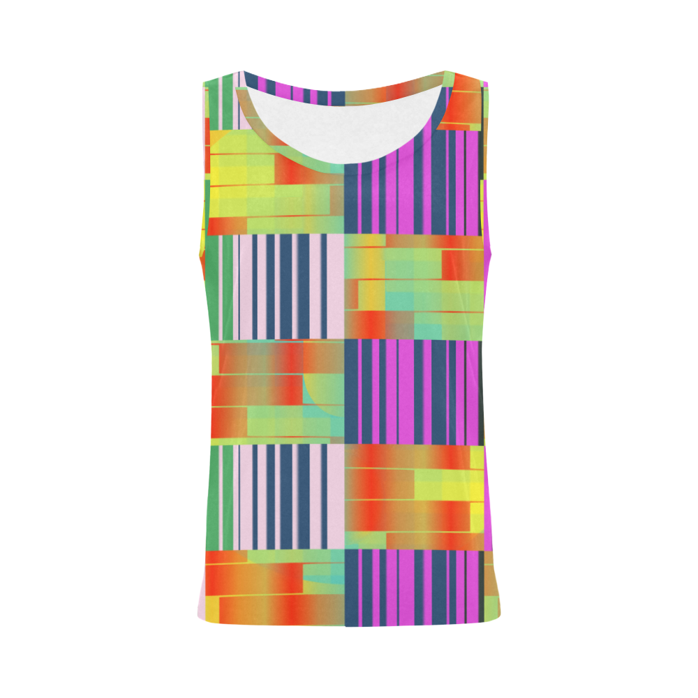 Vertical and horizontal stripes All Over Print Tank Top for Women (Model T43)