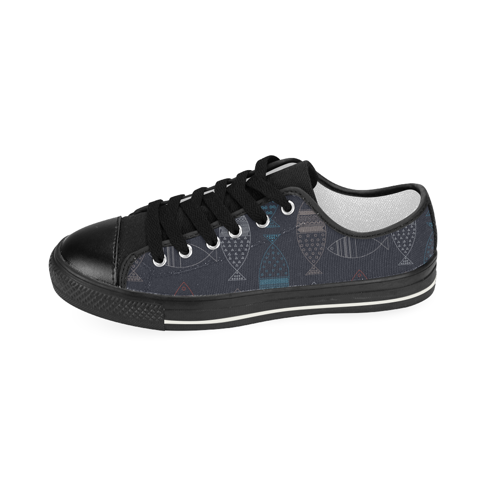 abstract fish Women's Classic Canvas Shoes (Model 018)
