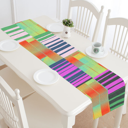 Vertical and horizontal stripes Table Runner 16x72 inch