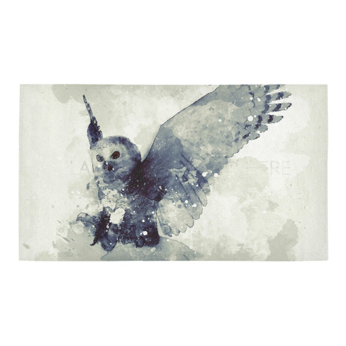 Wonderful owl, watercolor Bath Rug 16''x 28''