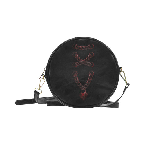 Chain Lock Lacing Love Heart s Round Sling Bag (Model 1647)