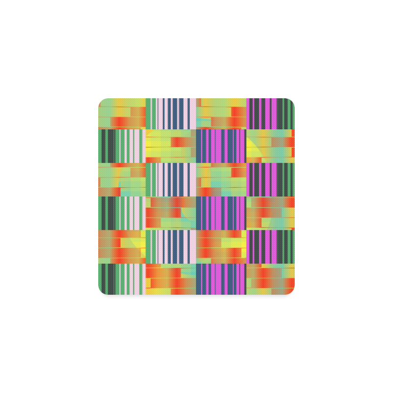 Vertical and horizontal stripes Square Coaster