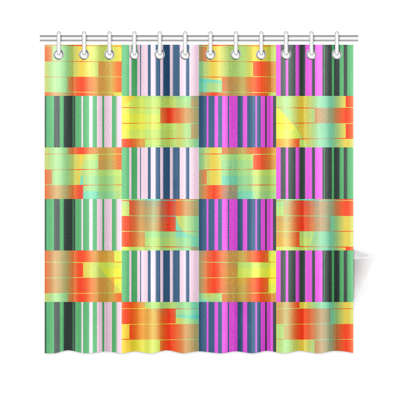 Vertical and horizontal stripes Shower Curtain 72"x72"