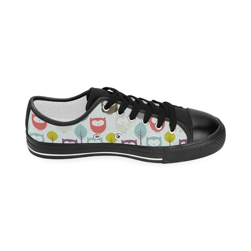 fabric owls tree Women's Classic Canvas Shoes (Model 018)
