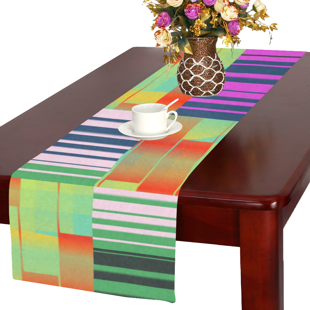 Vertical and horizontal stripes Table Runner 16x72 inch
