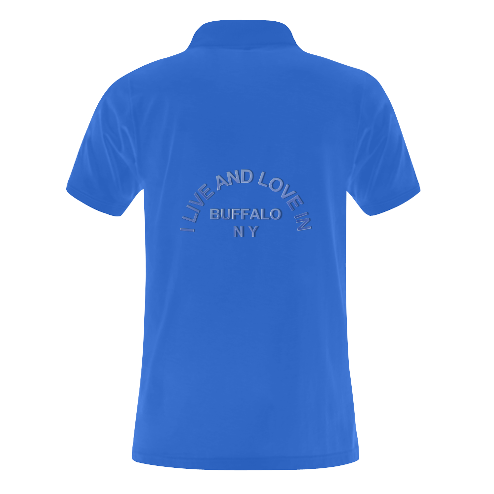 I LIVE AND LOVE  IN BUFFALO NY on Royal Blue Men's Polo Shirt (Model T24)