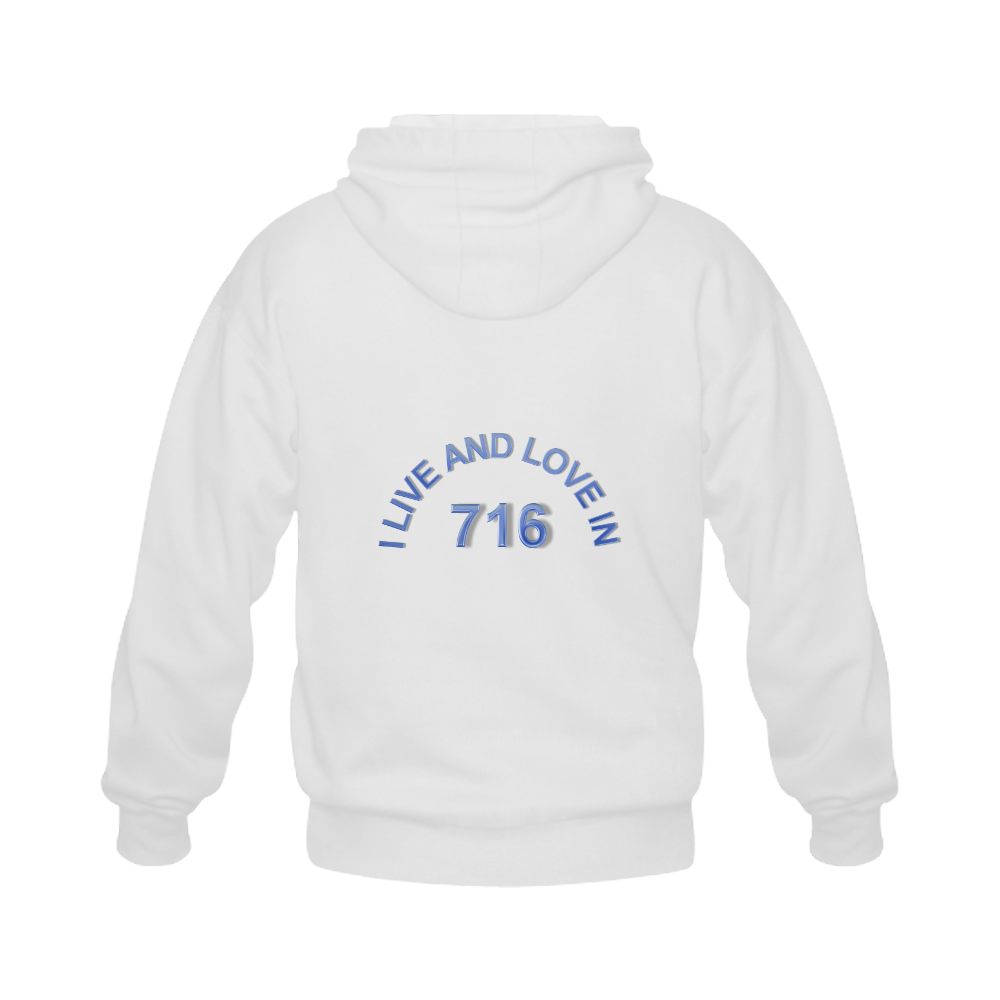 I LIVE AND LOVE IN 716 Gildan Full Zip Hooded Sweatshirt (Model H02)